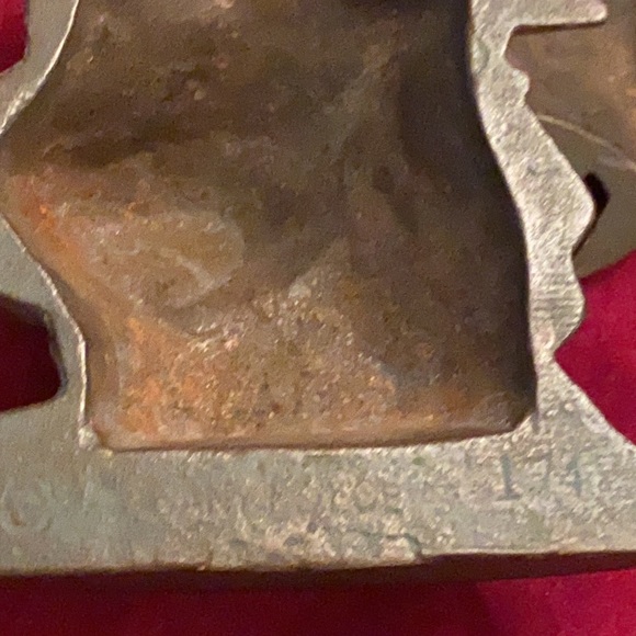 Antique CAST IRON Bookends NAUTICAL Signed and numbered Spaniard Ships - Picture 6 of 10